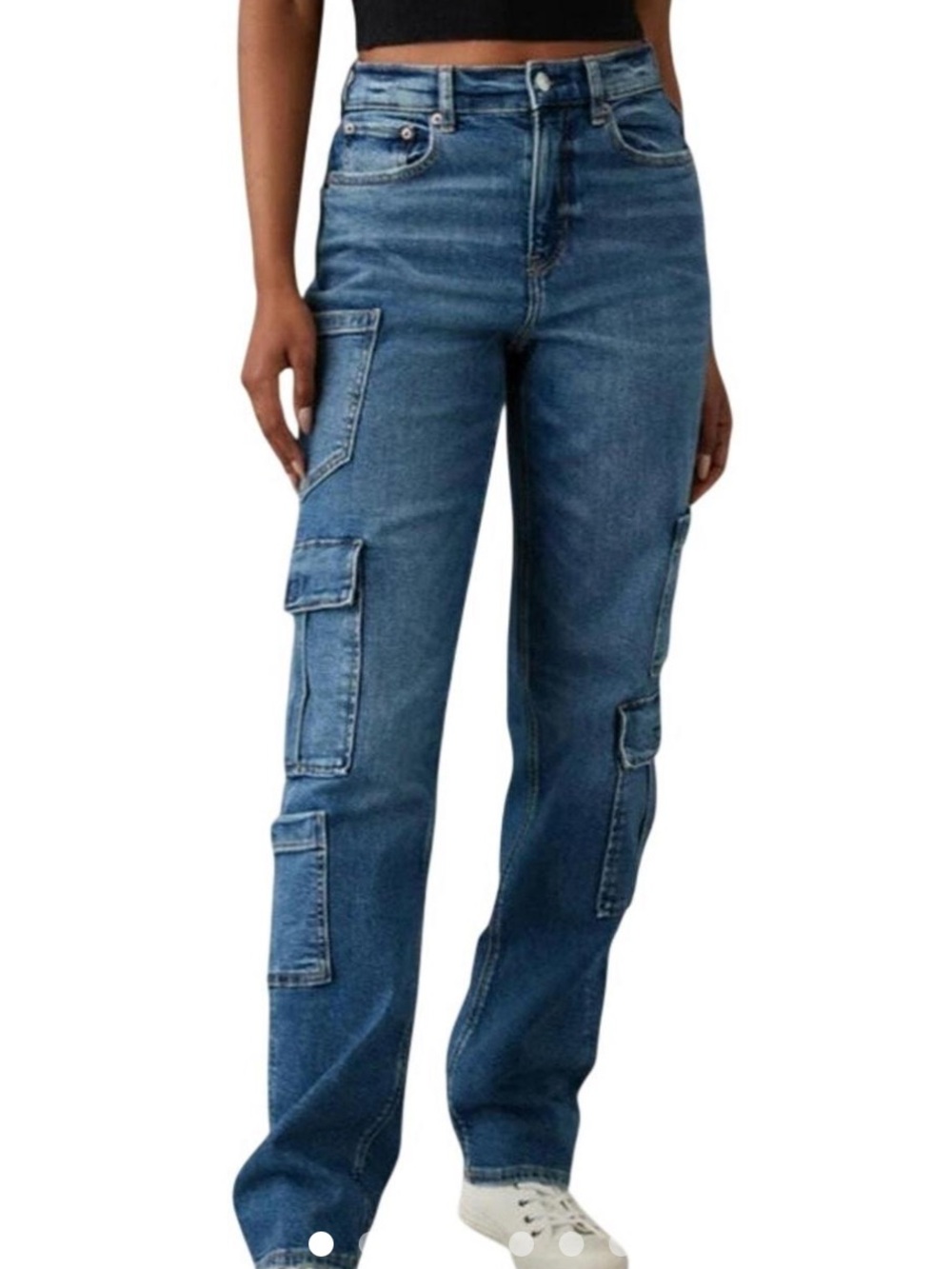 American Eagle Super High Rise‎ Baggy Straight Denim Jeans Womens Size 10